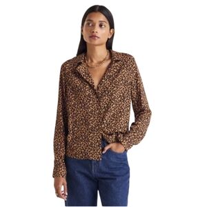 Balzac Paris George Blouse Leopard Print Women's Large